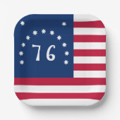Bennington's Banner: De 76 Amerikaanse Battle Flag Papieren Bordje (Voorkant)