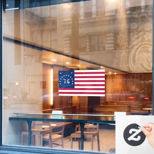 Bennington's Banner: De 76 Amerikaanse Battle Flag Raamsticker (Cafe Raam)