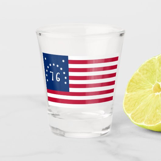 Bennington's Banner: De 76 Amerikaanse Battle Flag Shot Glas (Voorkant)