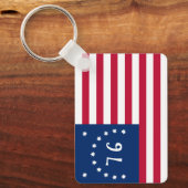 Bennington's Banner: De 76 Amerikaanse Battle Flag Sleutelhanger (Voorkant)