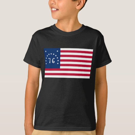 Bennington's Banner: De 76 Amerikaanse Battle Flag T-shirt (Voorkant)