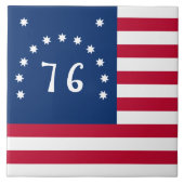 Bennington's Banner: De 76 Amerikaanse Battle Flag Tegeltje (Voorkant)