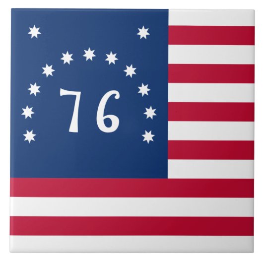 Bennington's Banner: De 76 Amerikaanse Battle Flag Tegeltje (Voorkant)