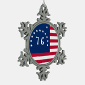 Bennington's Banner: De 76 Amerikaanse Battle Flag Tin Sneeuwvlok Ornament (Links)