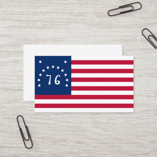 Bennington's Banner: De 76 Amerikaanse Battle Flag Visitekaartje (Voorkant / Achterkant in situ)