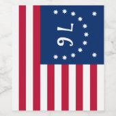 Bennington's Banner: De 76 Amerikaanse Battle Flag Wijn Etiket (Enkel label)