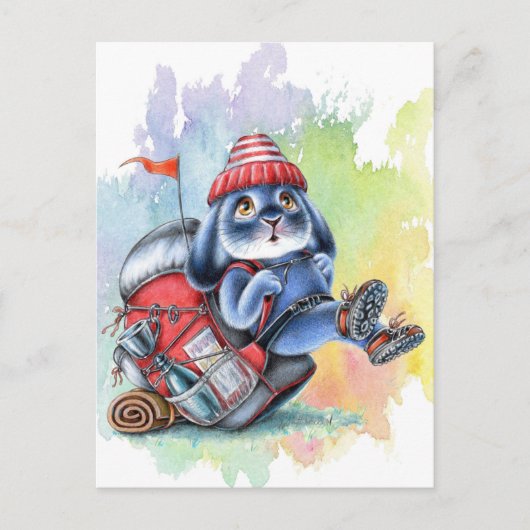 Benny Blue - Backpack Hiking Adventure Briefkaart (Voorkant)