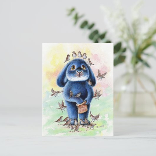 Benny Blue - Bird Seed Briefkaart (Staand voorkant)