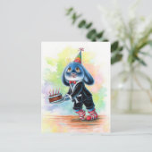 Benny Blue - Birthday Cake Briefkaart (Staand voorkant)