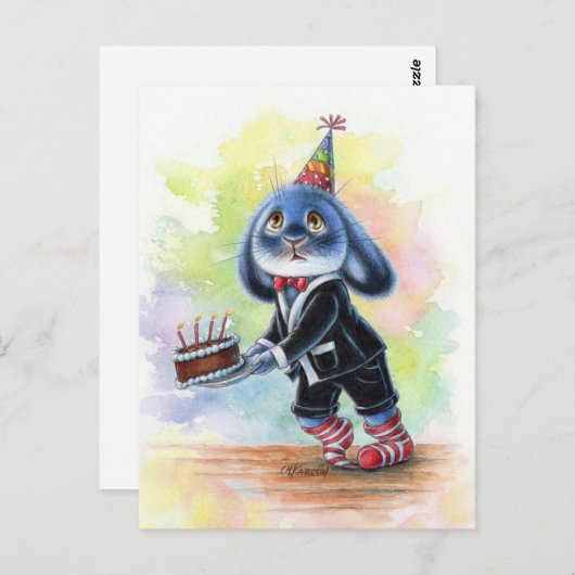 Benny Blue - Birthday Cake Briefkaart (Voorkant / Achterkant)