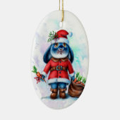 Benny Blue Bunny Kerstmis Ornament (Rechts)