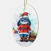 Benny Blue Bunny Kerstmis Ornament (Links)