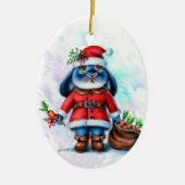 Benny Blue Bunny Kerstmis Ornament (Voorkant)