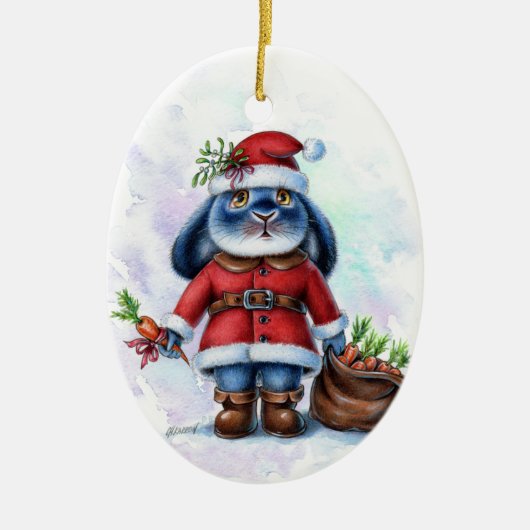 Benny Blue Bunny Kerstmis Ornament (Voorkant)