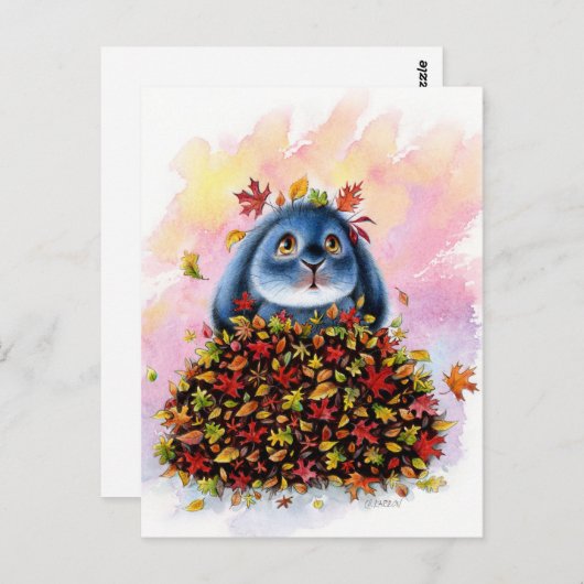 Benny Blue - Leaves Herfst Briefkaart (Voorkant / Achterkant)