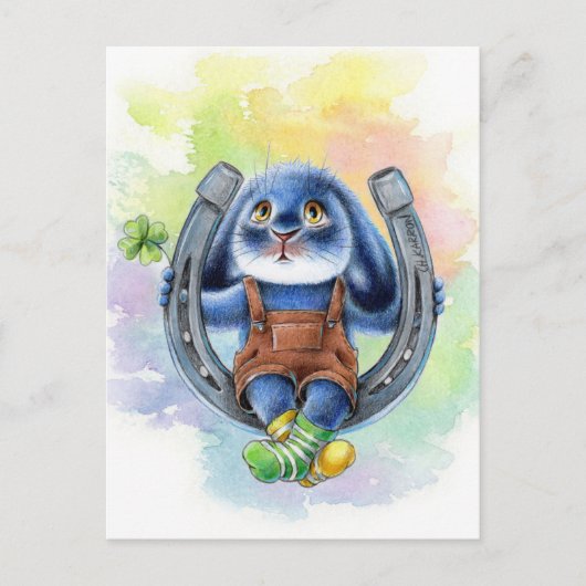 Benny Blue - Lucky Hoefijzer Briefkaart (Voorkant)