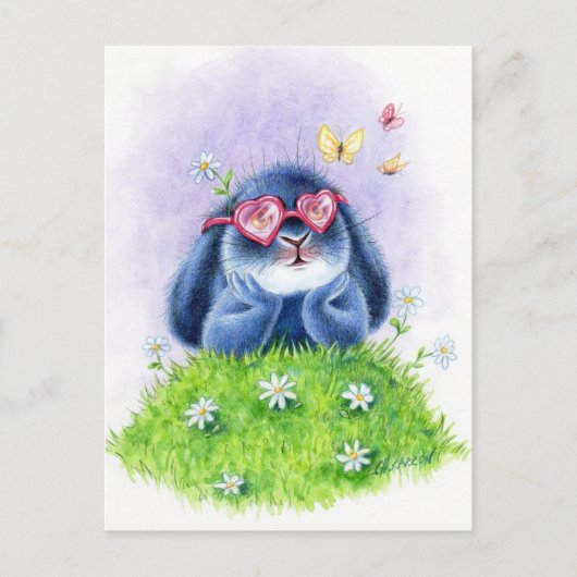 Benny Blue - Roze glazen Briefkaart (Voorkant)