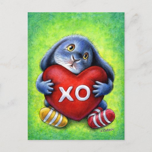 Benny Blue - XO Heart Pillow Briefkaart (Voorkant)