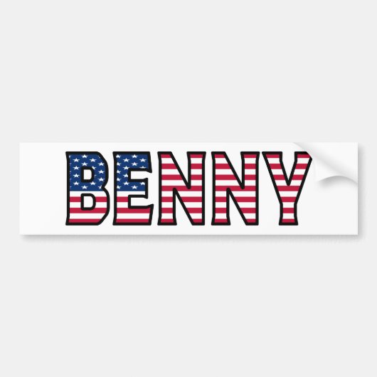 Benny Name Vorname USA Aufkleber Sticker Auto (Voorkant)