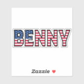 Benny Name Vorname USA Sticker Stickerset (Vel)