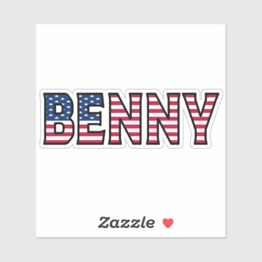 Benny Name Vorname USA Sticker Stickerset (Vel)