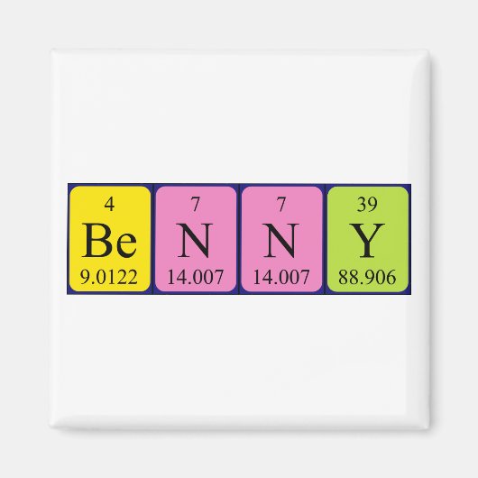 Benny periodieke lijstnaam magnet (Voorkant)