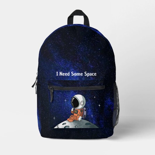 Benodigde ruimte, astronaut, ruimtevaarder, op maa bedrukte rugzak (Voorkant)