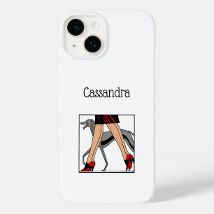 Benodigdheden Art Deco Vrouwen Greyhound Whippet H Case-Mate iPhone Case