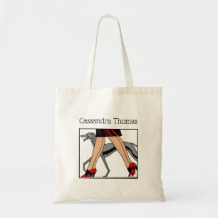 Benodigdheden Art Deco Vrouwen Greyhound Whippet H Tote Bag