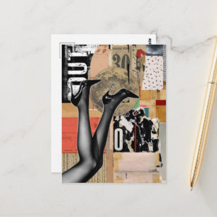 Benodigdheden Retro Mixed Media Collage Briefkaart