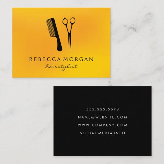 Benodigdheden voor kapper visitekaartje (Voorkant / Achterkant)