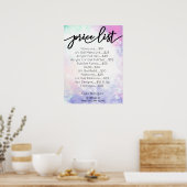 Benodigdheden voor nagelstudio's Watercolor Prijsl Poster (Keuken)