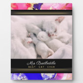 Benoemd Beste Kat ooit Fotosjabloon Roze Abstract Fotoplaat (Voorkant)
