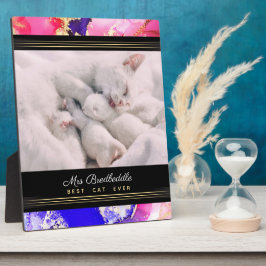 Benoemd Beste Kat ooit Fotosjabloon Roze Abstract Fotoplaat