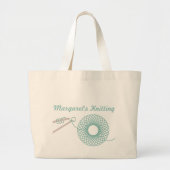 Benoemd breien donkere blauwgroen tas (Voorkant)