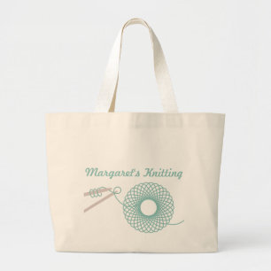 Benoemd breien donkere blauwgroen tas