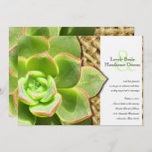 Benoemd Hen en Chicks Burlap Wedding Invitation Kaart (Voorkant / Achterkant)