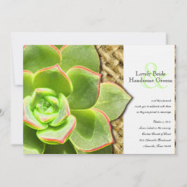 Benoemd Hen en Chicks Burlap Wedding Invitation Kaart