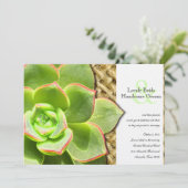 Benoemd Hen en Chicks Burlap Wedding Invitation Kaart (Staand voorkant)