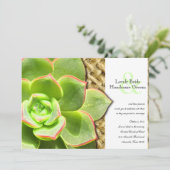 Benoemd Hen en Chicks Burlap Wedding Invitation Kaart (Staand voorkant)