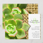 Benoemd Hen en Chicks Burlap Wedding Invitation Kaart (Voorkant / Achterkant)