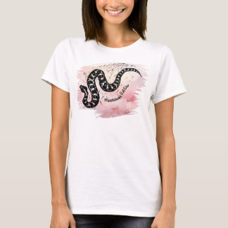 Benoemd Ik Bijt Massasauga Slang op Roze T-shirt