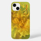 Benoemd iris floral yellow art hoesje (Achterkant)