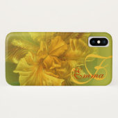 Benoemd iris floral yellow art iphone case (Achterkant (horizontaal))
