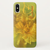 Benoemd iris floral yellow art iphone case (Achterkant)