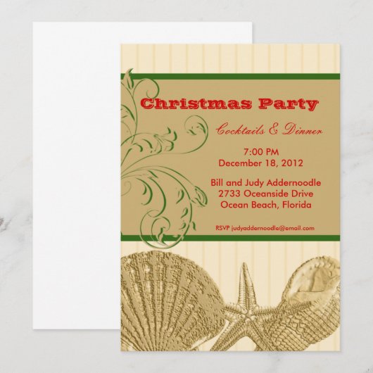 Benoemd kerstuitnodiging kaart (Voorkant / Achterkant)