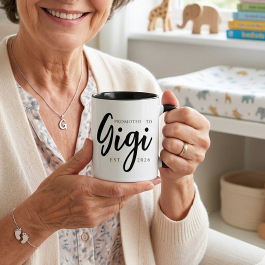 Benoemd tot Gigi Elegant Oprichtingsjaar Script Mok