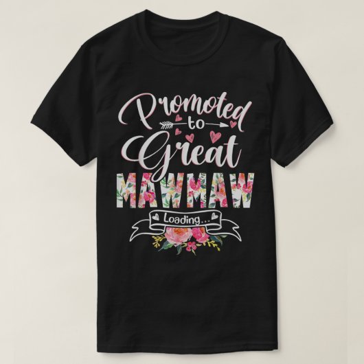Benoemd tot Great Mawmaw Est 2022 Bloemige Eerste  T-shirt (Design voorkant)