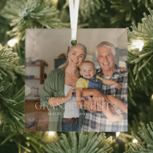 Benoemd tot Grootouders Jaar Oprichting Foto Glas Ornament