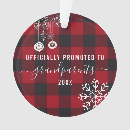Benoemd tot Grootouders | Oprichtingsjaar Plaid Ornament (voorkant)